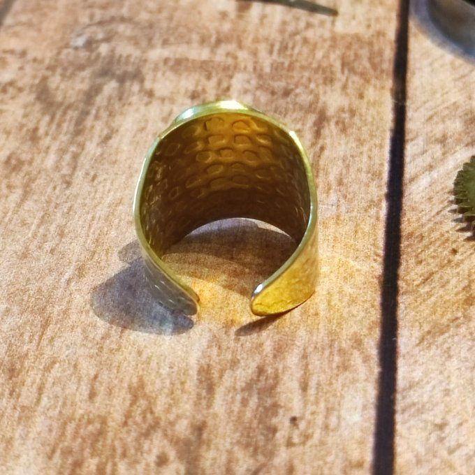 Bague unisexe steampunk verte