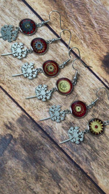 Boucles d'oreilles fleur de pissenlit 