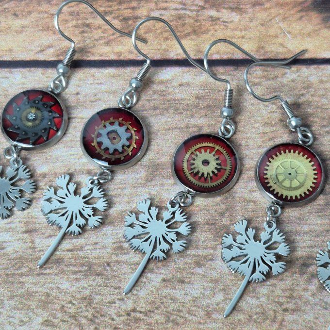 Boucles d'oreilles fleur de pissenlit 