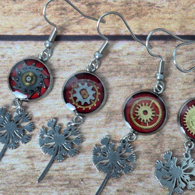 Boucles d'oreilles fleur de pissenlit 