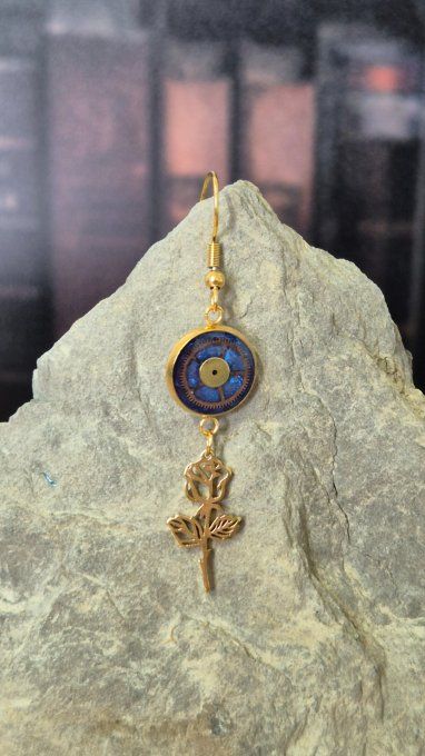 Boucle d’oreille à l’unité steampunk – Bijou original  