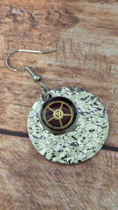 Boucle d’oreille à l’unité steampunk – Bijou original   
