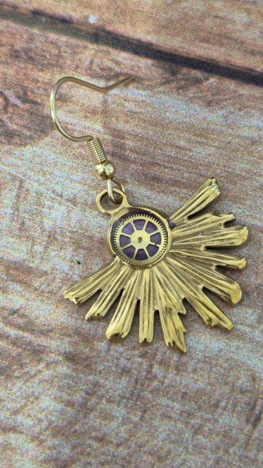 Boucle d’oreille à l’unité steampunk – Bijou original  