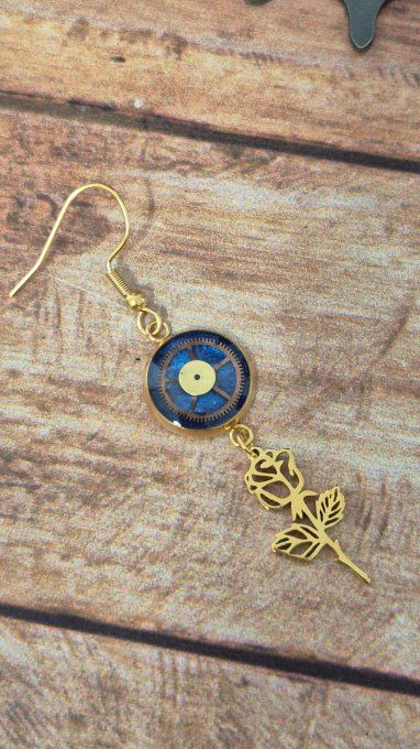 Boucle d’oreille à l’unité steampunk – Bijou original  