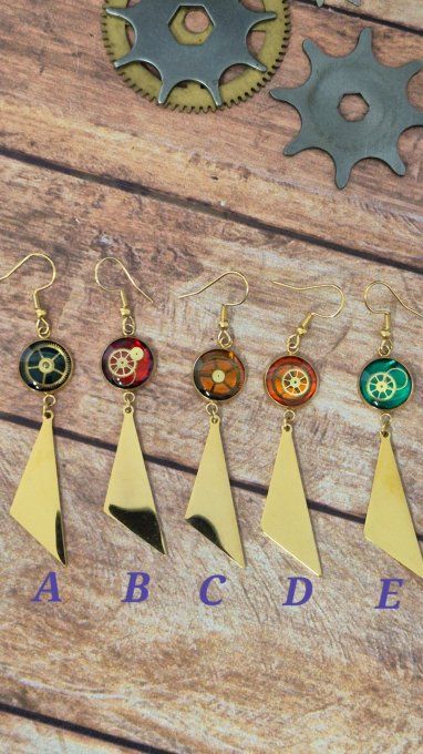 Boucle d’oreille à l’unité steampunk – Bijou original    