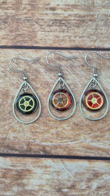 Boucle d’oreille à l’unité steampunk – Bijou original   