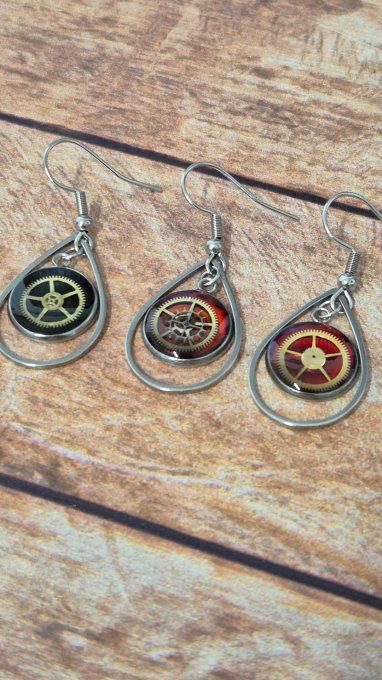 Boucle d’oreille à l’unité steampunk – Bijou original   