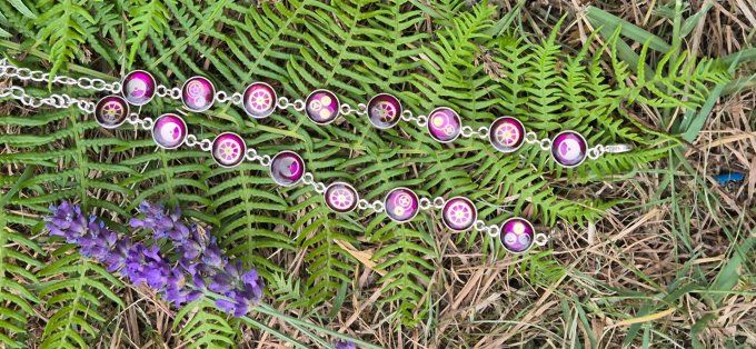 Bracelets steampunk violet “Roue Libre” – Mécanismes de montres recyclées 