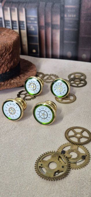 Boutons de placard, patère, commode, tiroir, chevet verts