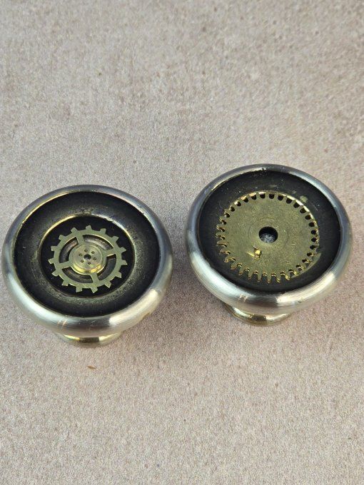 Bouton / Patère Steampunk marron gris - Copie