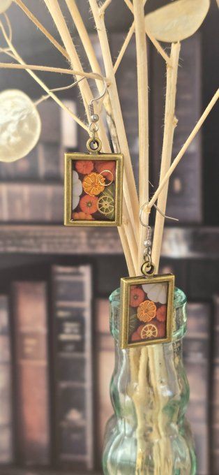 Boucles d’oreilles Halloween – Potirons & engrenages