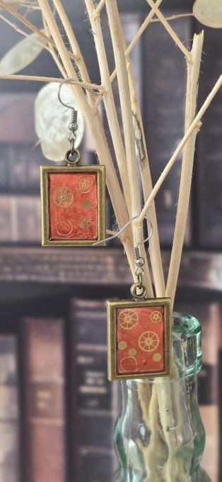 Boucles d’oreilles Halloween – Potirons & engrenages
