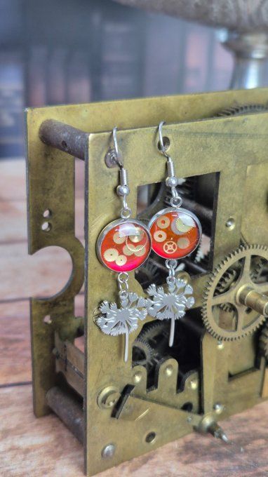 Boucles d'oreilles fleur de pissenlit  