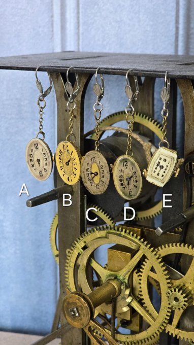 Boucle d’oreille conceptuelle – Mouvement de montre intégral recyclé (pièce unique, à l’unité)