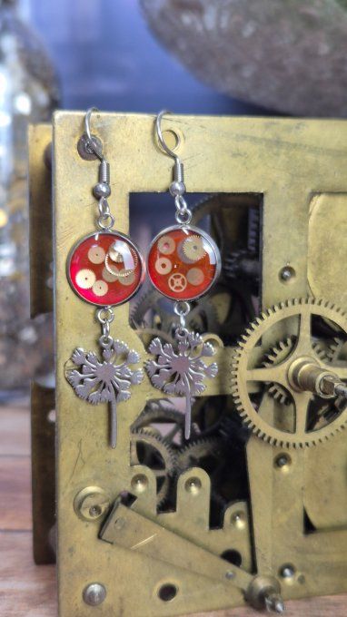 Boucles d'oreilles fleur de pissenlit  