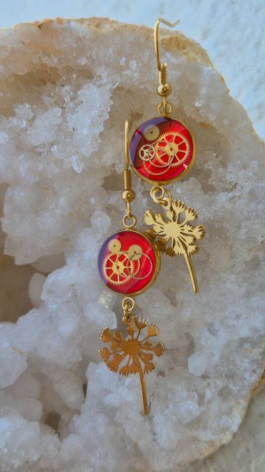 Boucles d'oreilles fleur de pissenlit