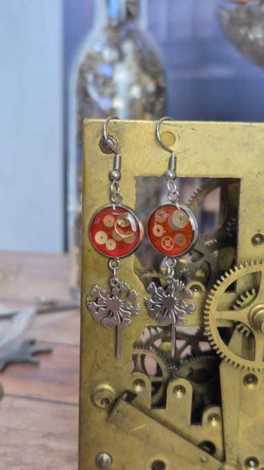 Boucles d'oreilles fleur de pissenlit  