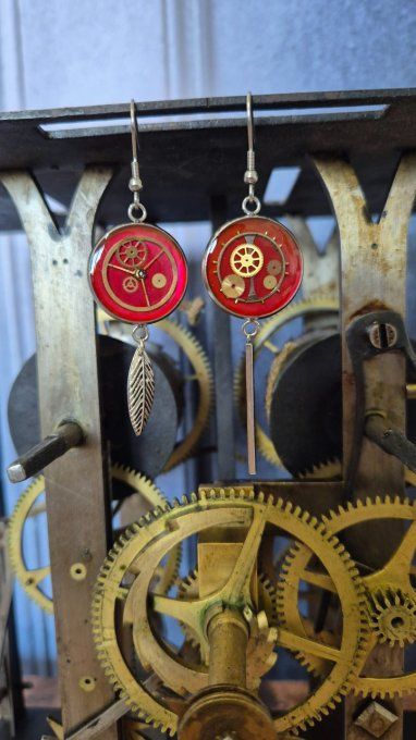 Boucles d'oreilles de couleur rose  