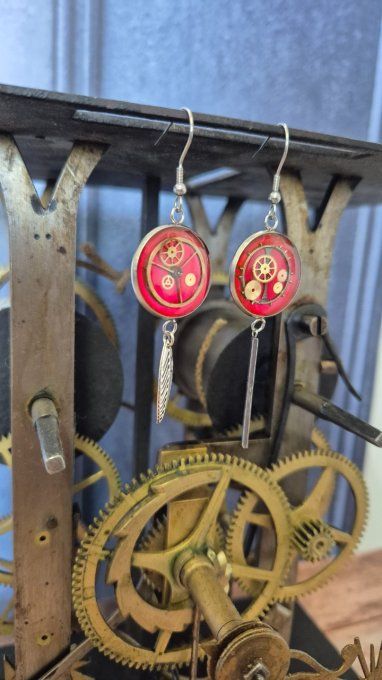 Boucles d'oreilles de couleur rose  