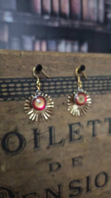 Boucles d'oreilles roses 