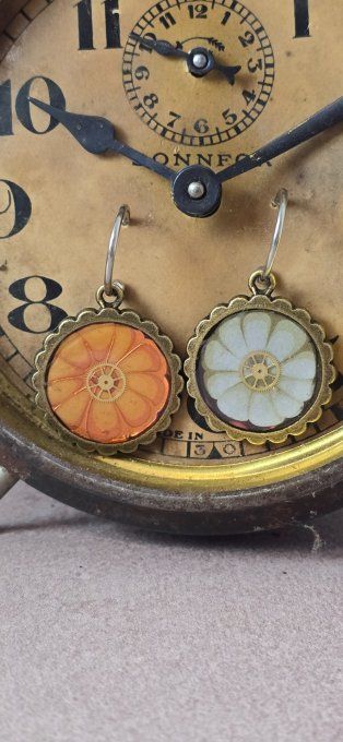 Boucles d’oreilles Halloween –Les rouages du potiron  