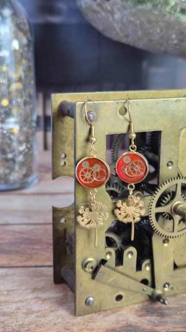 Boucles d'oreilles fleur de pissenlit