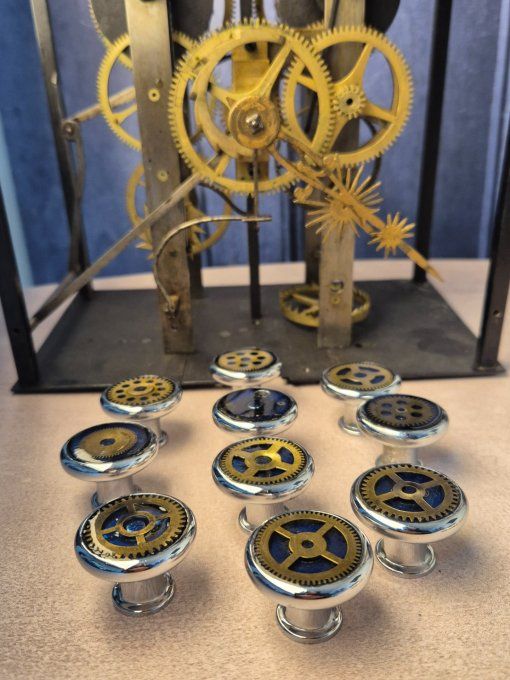 Boutons de placard, patère, commode, tiroir, chevet bleus