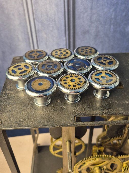 Boutons de placard, patère, commode, tiroir, chevet bleus