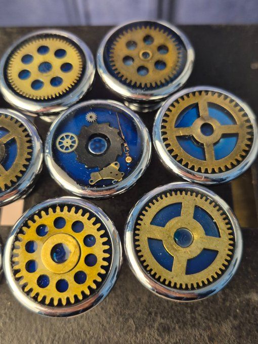 Boutons de placard, patère, commode, tiroir, chevet bleus