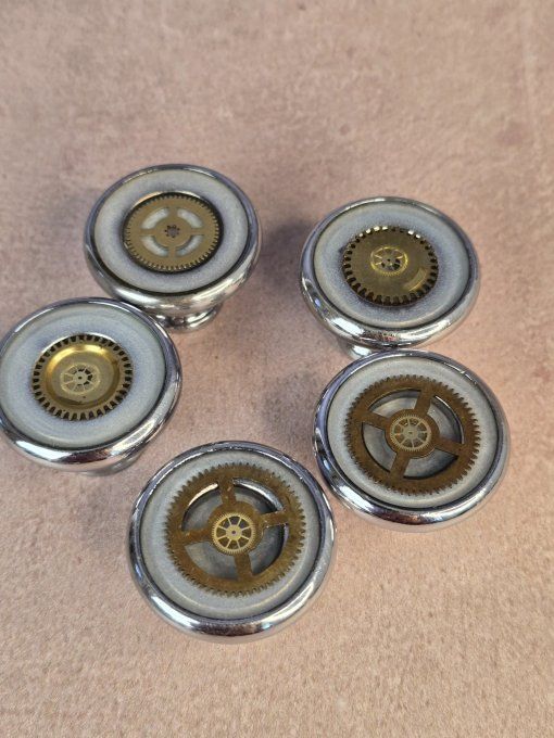 Bouton / Patère Steampunk Blanc