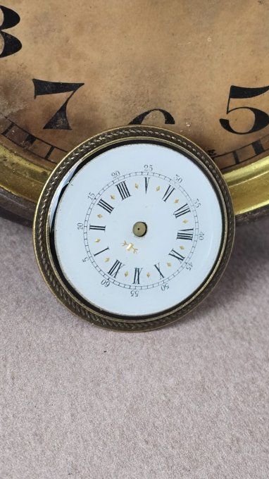 Broche vintage cadran de montre à gousset – Laiton ancien