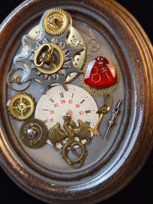 Cadre Steampunk “Mécanique Écarlate”