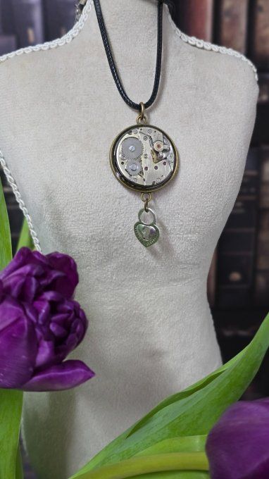Collier mouvement de montre steampunk – Bijou artisanal