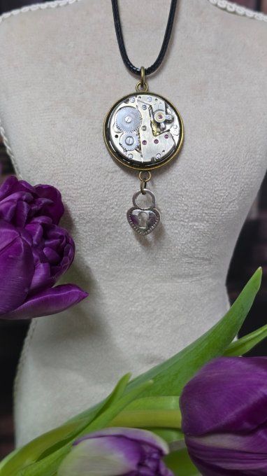 Collier mouvement de montre steampunk – Bijou artisanal