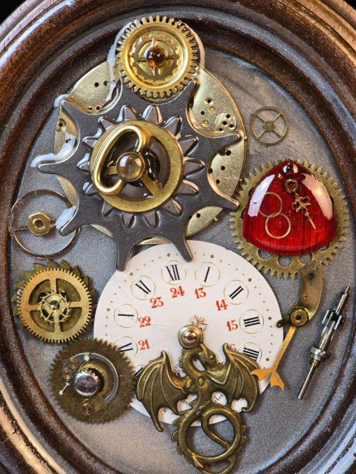 Cadre Steampunk “Mécanique Écarlate”