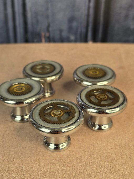 Bouton / Patère Steampunk Blanc