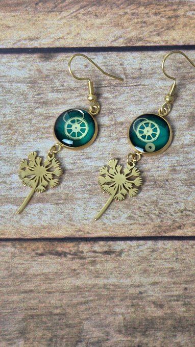 Boucles d'oreilles fleur de pissenlit