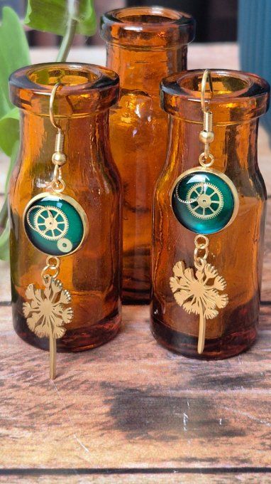 Boucles d'oreilles fleur de pissenlit