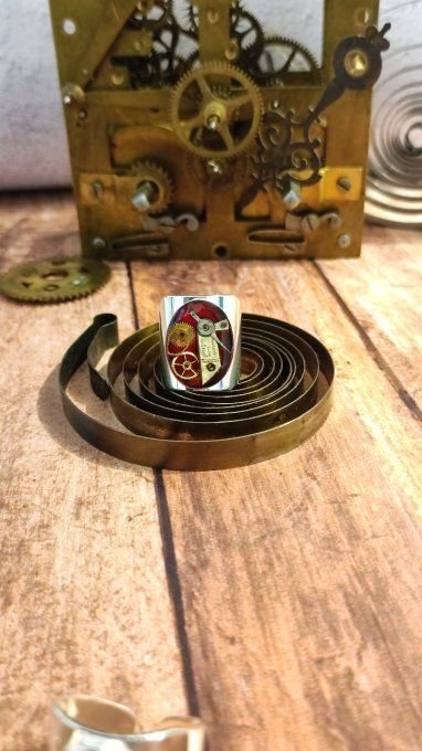 Chevalière steampunk verte - rouge - bleu - noire