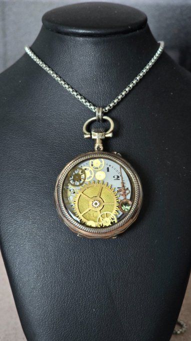 Montre à gousset steampunk recyclée – Les Vestiges du Temps