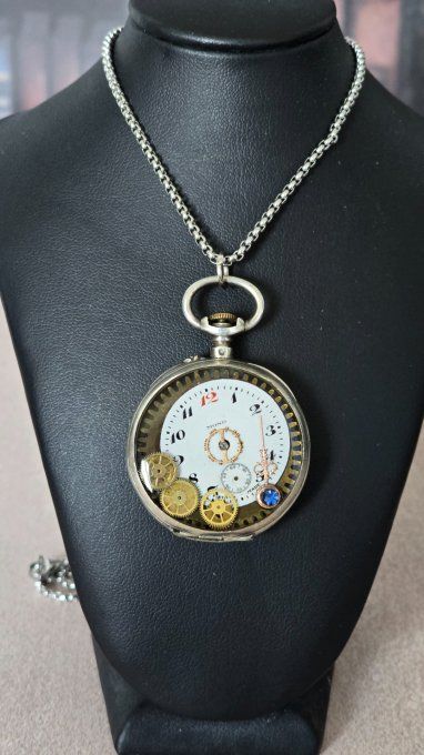 Montre à gousset steampunk recyclée – Les Vestiges du Temps  