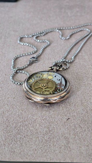 Montre à gousset steampunk recyclée – Les Vestiges du Temps