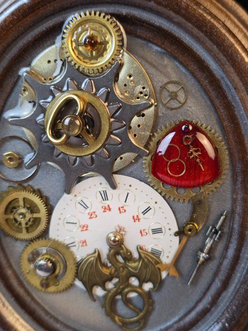 Cadre Steampunk “Mécanique Écarlate”