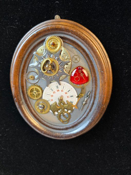 Cadre Steampunk “Mécanique Écarlate”