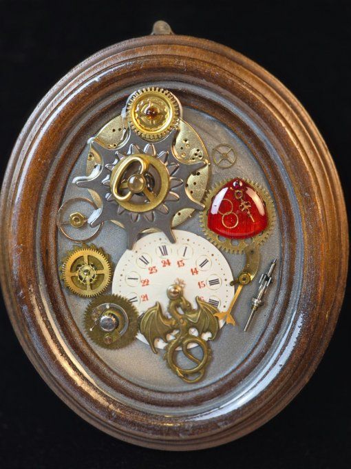 Cadre Steampunk “Mécanique Écarlate”