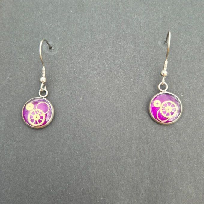 Boucles d'oreilles violette