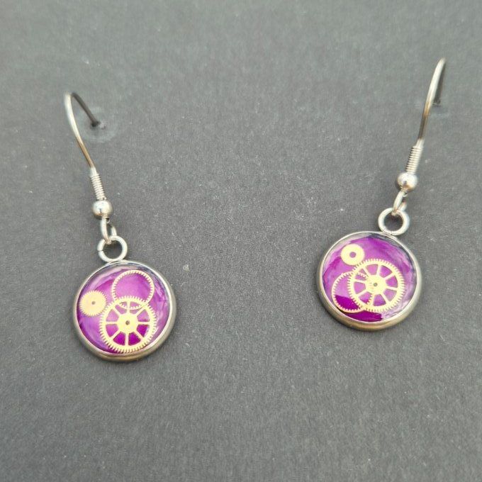 Boucles d'oreilles violette