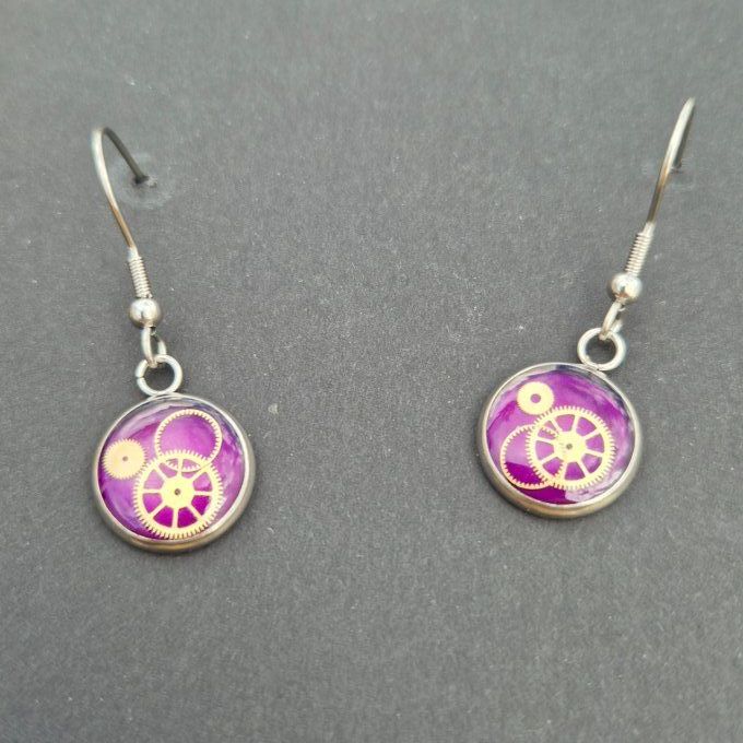 Boucles d'oreilles violette