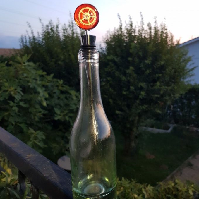Bouchon de bouteille Steampunk avec roue crantée de pendule