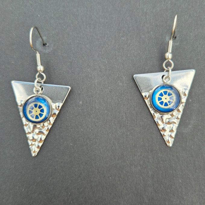 Boucles d'oreilles triangle bleu